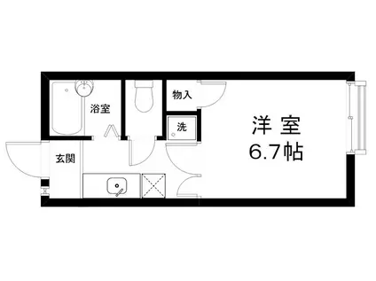 ヌーベルハウスII(1K/1階)の間取り写真