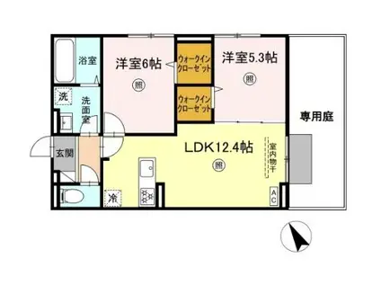 D-ROOM平田台(2LDK/1階)の間取り写真