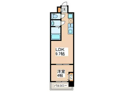 AND TERRSACE 文の里(1LDK/4階)の間取り写真