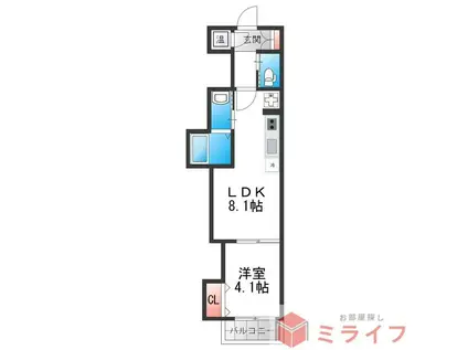 F ASECIAS ASSIST(1LDK/1階)の間取り写真