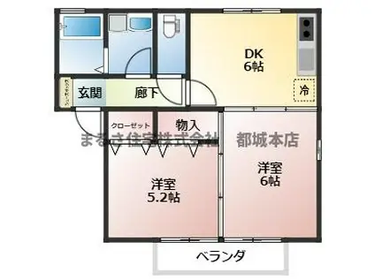 セジュール楽楽(1LDK/2階)の間取り写真