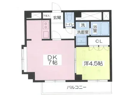 SD桂ビルII(1DK/4階)の間取り写真