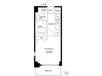 コートブランシェ(1K/5階)の間取り写真