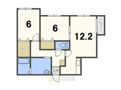 A BOND菊水(2LDK/4階)の間取り写真