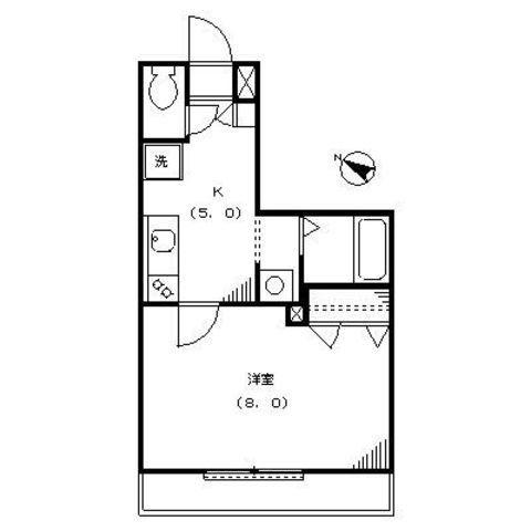 H.I PRENDRE(1K/2階)の間取り写真