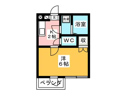 メイビル・厚木(1K/3階)の間取り写真