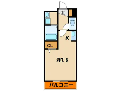 エテルノ・スクウェア弐番館(ワンルーム/2階)の間取り写真