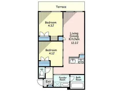 南馬込1丁目メゾン(2LDK/1階)の間取り写真