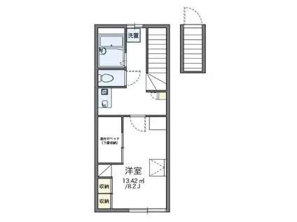 シャルムII(1K/2階)の間取り写真