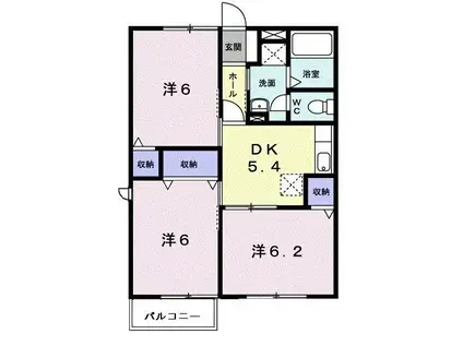 グレイスドリーム(3DK/2階)の間取り写真