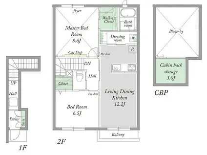  ノース FISH GARDEN A(2LDK/2階)の間取り写真