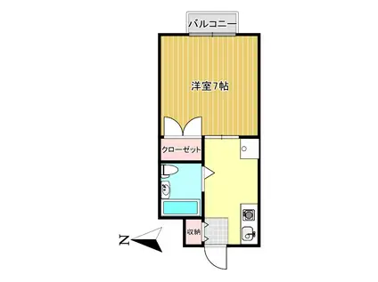 メゾニティセリエ(1K/2階)の間取り写真