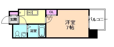 セレニテ三国プリエ(1K/6階)の間取り写真