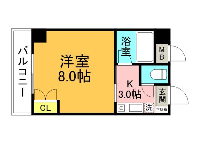 GRACIEUX河原町(1K/5階)の間取り写真