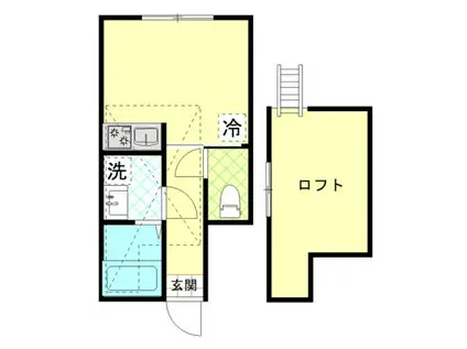 ロータスII(ワンルーム/1階)の間取り写真