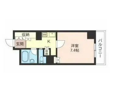 ラサンテ川崎(1K/2階)の間取り写真