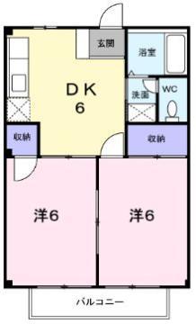 シティハイツ池の浦(2DK/2階)の間取り写真