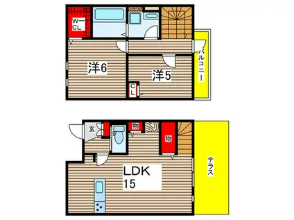 VITA HIYOSHI(2LDK/1階)の間取り写真