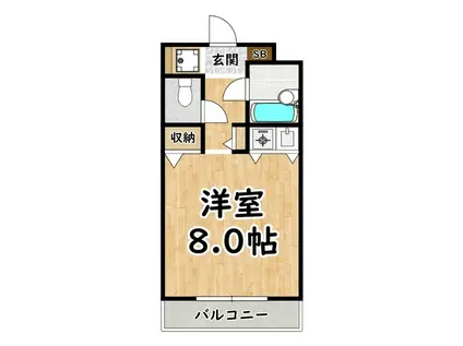 ニューシティーマンション(ワンルーム/4階)の間取り写真