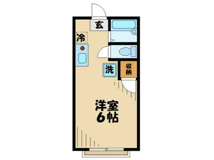 クロノス南大沢A棟(ワンルーム/1階)の間取り写真