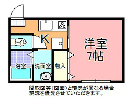 エギーナI(1K/1階)の間取り写真