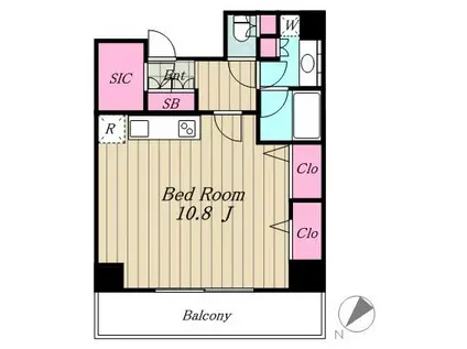 コンフォリア田町(ワンルーム/7階)の間取り写真