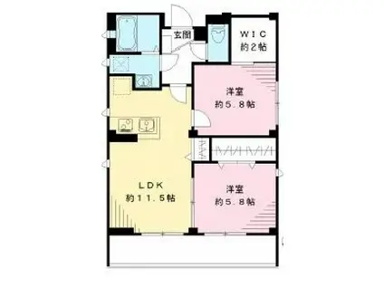 マール・エスペランサ(2LDK/4階)の間取り写真