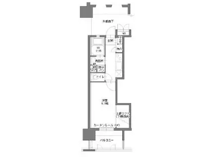 アクタス博多Vタワー3番館(1K/4階)の間取り写真