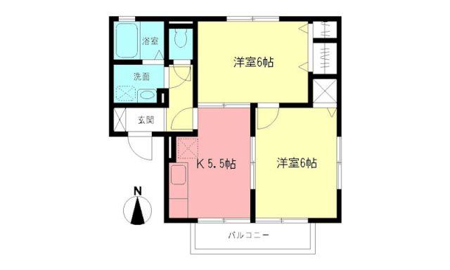 一之崎ハイツ(2K/2階)の間取り写真