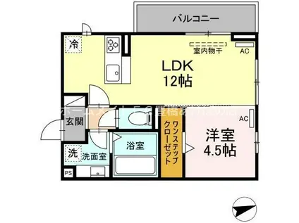 D-SQUARE平川本町(1LDK/3階)の間取り写真