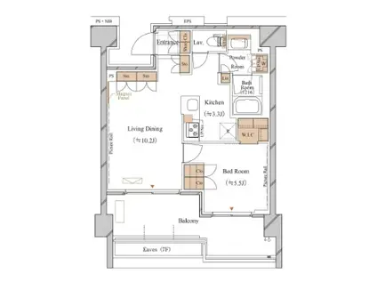 ブランシエスタ久が原(1LDK/7階)の間取り写真