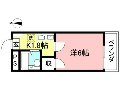 アステル向ヶ丘(1K/3階)の間取り写真