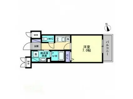 アルファレガロ大橋(1K/11階)の間取り写真