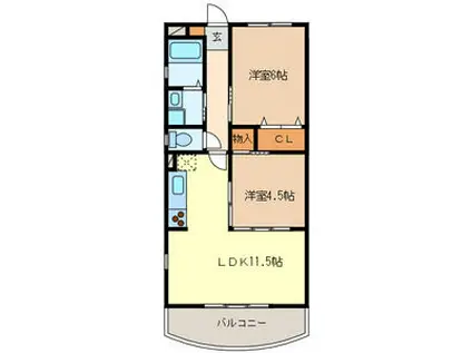 ミルフィーユふじみ野参番館(2LDK/1階)の間取り写真