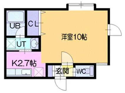 インセンスリヴァー04(1K/2階)の間取り写真