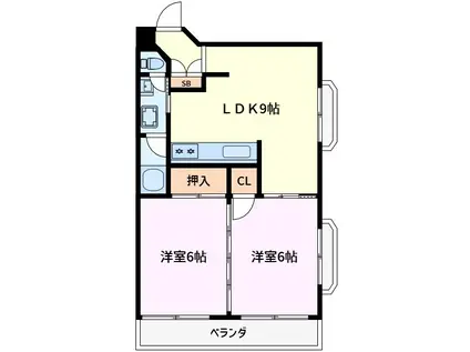 グランシャリオ(2LDK/2階)の間取り写真