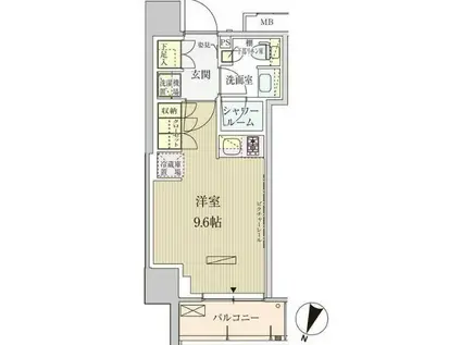 パークアクシス赤坂見附(ワンルーム/5階)の間取り写真