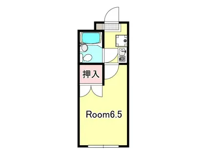 ハウゼ宮の森(1K/3階)の間取り写真