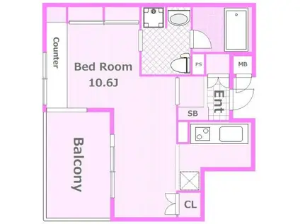 ディークラディアイヴァン横浜桜木(ワンルーム/3階)の間取り写真