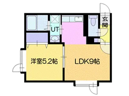 メイプルハイツII(1LDK/2階)の間取り写真