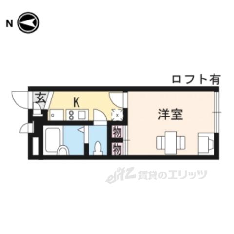 レオパレス夢心地(1K/1階)の間取り写真