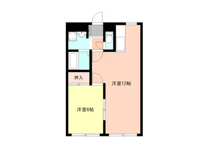 ビューラ21(1LDK/3階)の間取り写真