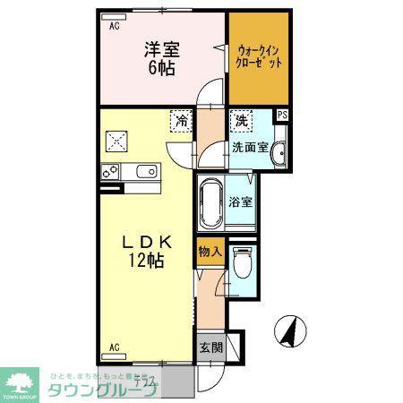 リュミエール(2LDK/1階)の間取り写真