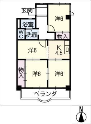 パークサイド宮東(4K/4階)の間取り写真