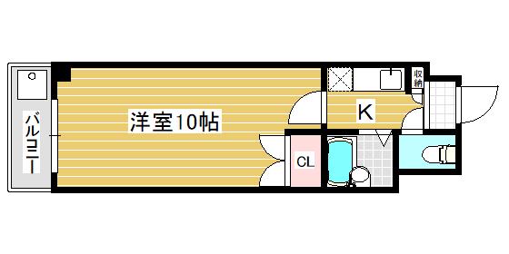 ロイヤルリージェント(1K/2階)の間取り写真