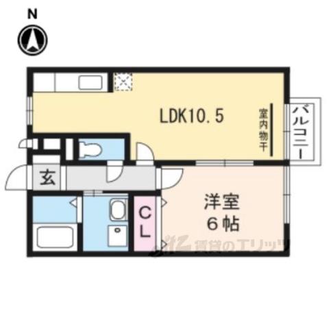 ベルコート木の座(1LDK/1階)の間取り写真