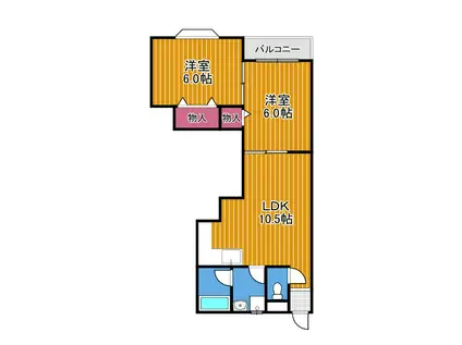 旭マンション(2LDK/4階)の間取り写真