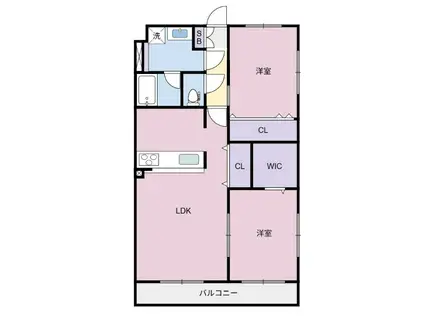 ガーデンヒルズ城南X(2LDK/2階)の間取り写真