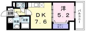 ウィングコート天王寺(1DK/2階)の間取り写真