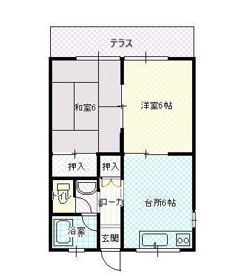 第二豊マンション(2DK/1階)の間取り写真
